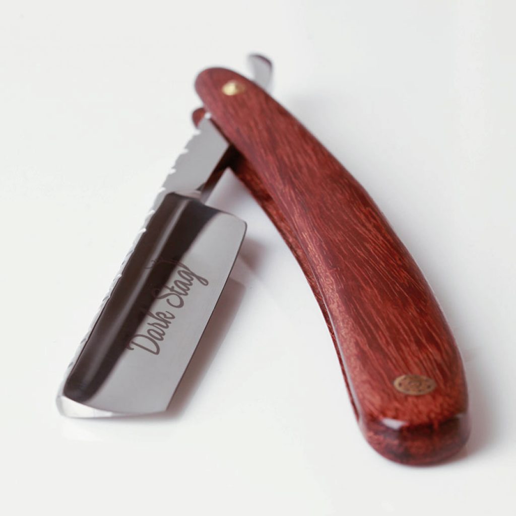 High Carbon Steel Cut Throat Razor Straight Razors Dark Stag